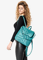 Женский рюкзак-сумка Sambag Loft стеганый бирюза (22011036) BS, код: 7957398