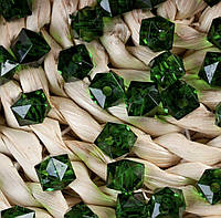 Акрилові намистини кубічні зелені 10 мм, 500 г
