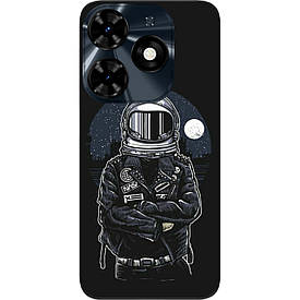 Чохол силіконовий Case для Tecno Spark 20C з картинкою Космонавт і місяць