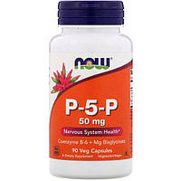 Пиридоксин NOW Foods P-5-P 50 mg 90 Veg Caps NOW-00461 HR, код: 7679212