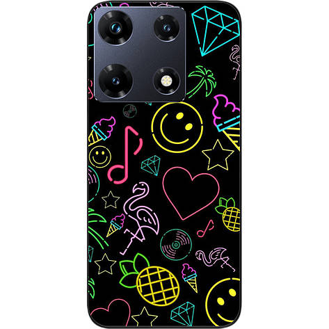 Силіконовий чохол Case для Infinix Note 30 Pro 4G (X678B) з картинкою Яскраві символи, фото 1