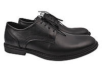Туфлі чоловічі з натуральної шкіри, на низькому ходу, на шнурівці чорний Van Kristi 58-9 22DT GL, код: 7461753