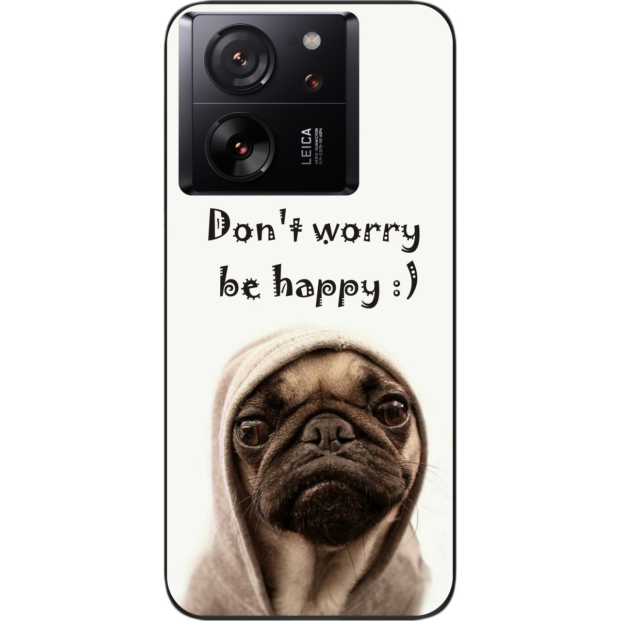 Силіконовий чохол Case для Xiaomi 13T з картинкою Мопс у капюшоні