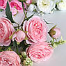 Штучні квіти. Букет англійської троянди. Пудра 35 см, фото 3