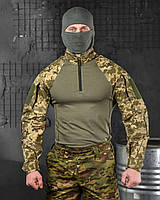 Тактическая боевая рубашка убакс пиксель рип-стоп вставки под налокотники армейский мужской убакс зсу