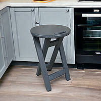 Табурет для Бару, Кухні та Кафе Натуральне дерево Вільха  Графіт 50 см