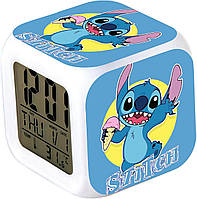PADIEOE Stitch Будильник Цифровые часы с температурой Большой светодиодный ночной свет, Умный будильник