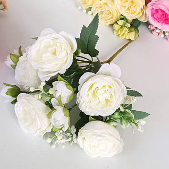 Штучні квіти. Букет англійської троянди. Білий 35 см