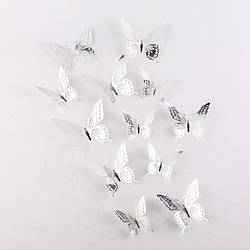 Декор метелика з тонкого пластику срібло