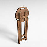 Табурет Напівбарний Розкладний для Бару, Кухні та Кафе Стілець з Натурального дерева Вільха Полісандр 63см, фото 3