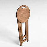 Табурет Напівбарний Розкладний для Бару, Кухні та Кафе Стілець з Натурального дерева Вільха Полісандр 63см, фото 4