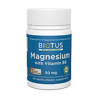 Магний и витамин В6 Magnesium with Vitamin B6 Biotus 60 таблеток MN, код: 7289493