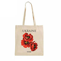 Экошопер на замке BookOpt BK4053 Ukraine Красные маки бежевый IB, код: 8332735