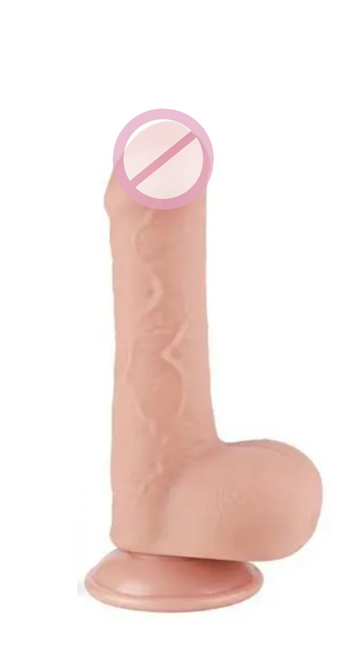 Фалоїмітатор реалістичний із мошоком — Sliding-Skin Dual Layer Dong 7" Flesh, фото 1