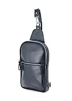 Мужская сумка из натуральной кожи Sling, черная, 31 х 22 х 5