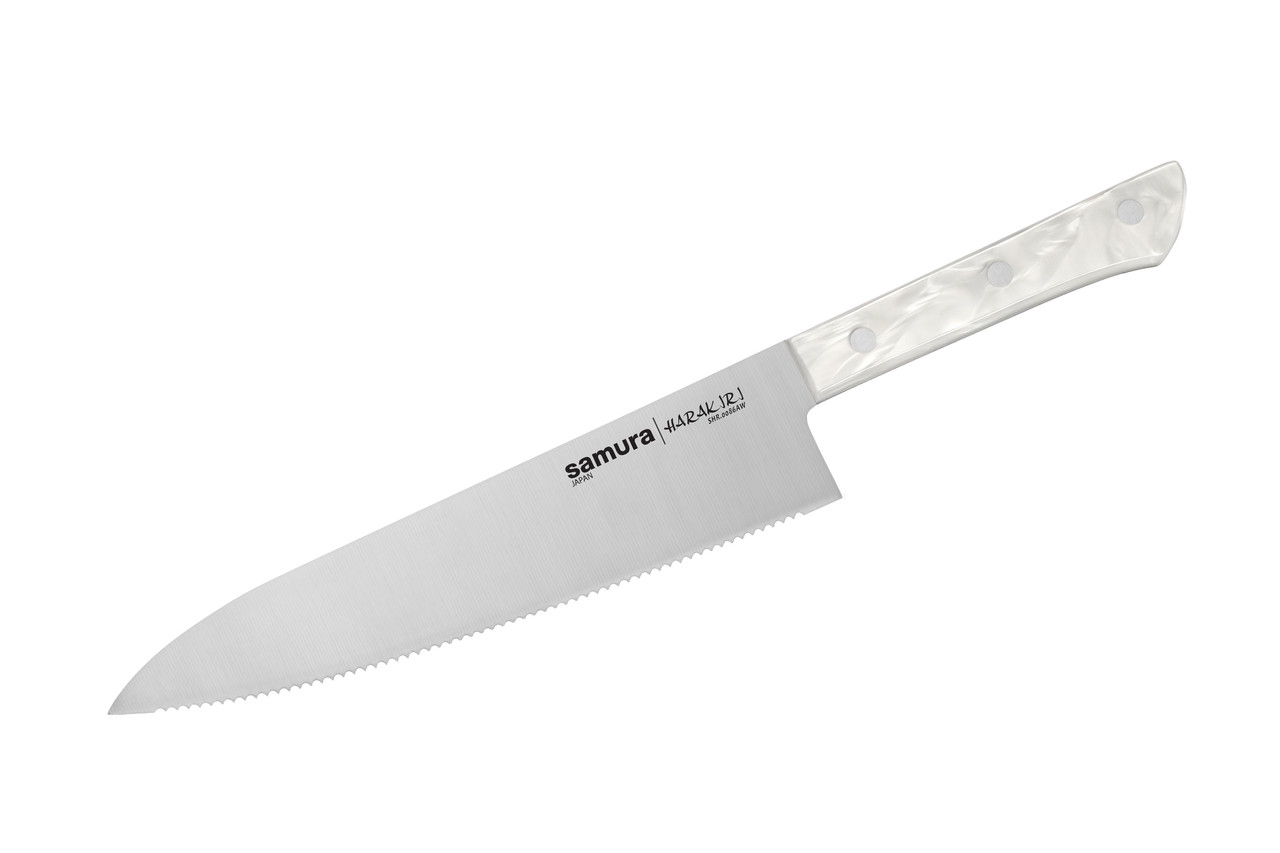 Кухонний Шеф ніж 208 мм серейтор Samura Harakiri Acryl (SHR-0086AW) MN, код: 7740201