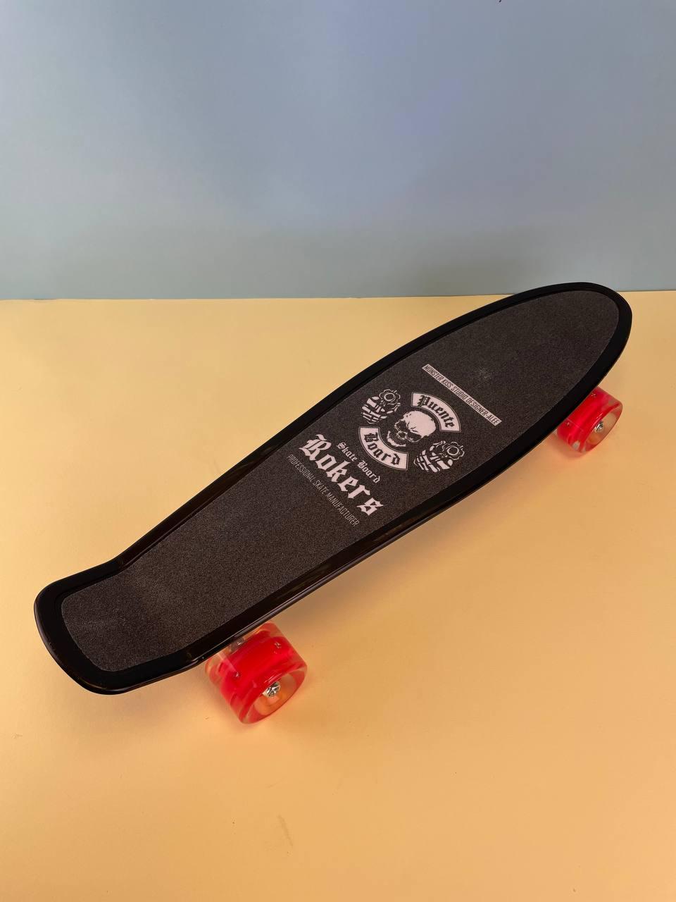 Скейт пенні борд S-00635 Best Board (дошка=56см, колеса PU, світяться, d=6см), Череп