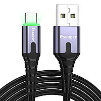 Зарядный кабель с подсветкой ESSAGER USB Type-C 3A 2метра IB, код: 8382000