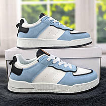 Кросівки кеди жіночі білі з блакитним Swin-shoes 4218, фото 4