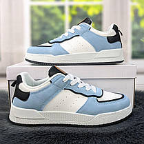 Кросівки кеди жіночі білі з блакитним Swin-shoes 4218, фото 6