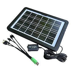Переносна сонячна панель CCLamp CL-1612 12W 16V 9V 6V IP65 з набором перехідників для заряджання телефонів