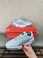 Жіночі кросы сіро-білі Puma Cali Grey White для вулиці. Сірі кросівки Пума Калі повсякденні для дівчат