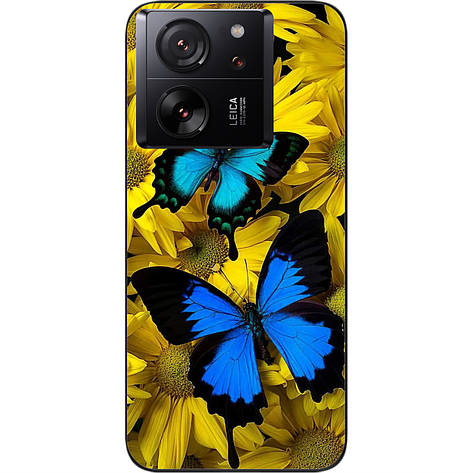 Силіконовий чохол Case для Xiaomi 13T з картинкою Сині метелики, фото 1