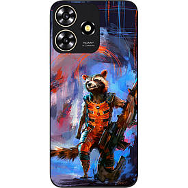 Силіконовий чохол Case для ZTE Blade A73 4G з картинкою Єнот Ракета