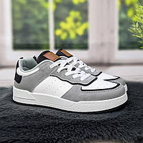 Кросівки кеди жіночі білі з сірим Swin-shoes 4218, фото 4