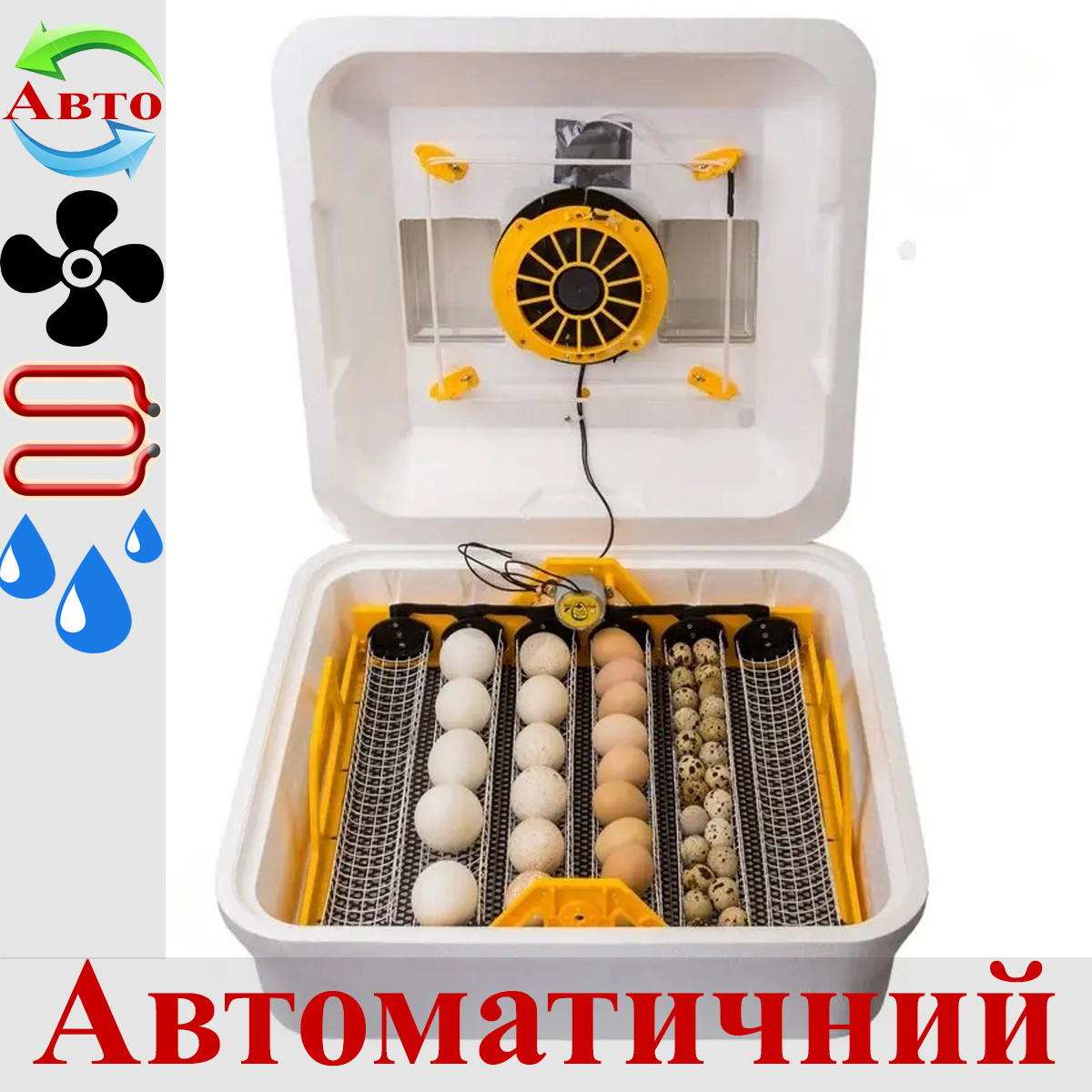 Інкубатор для яєць автоматичний Теплуша Greeny 88 ТА вологомір + резервне живлення 12 В