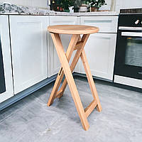 Табурет розкладний для кухні кафе барів з масиву дерева Вільха натуральний світлий 63см