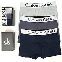 Комплекти чоловічої білизни 3шт Calvin Klein. Чоловічі труси-боксери Кельвін Кляйн. Набір нижньої білизни в коробці