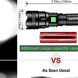 Ліхтарик ALmi, що перезаряджається, світлодіодний ліхтарик Wowlite S1600 - високий люмен, масштабований, 3 режими, ручне світло, фото 2