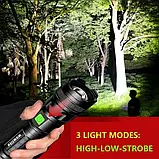 Ліхтарик ALmi, що перезаряджається, світлодіодний ліхтарик Wowlite S1600 - високий люмен, масштабований, 3 режими, ручне світло, фото 5