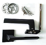 Ручки дверні USK A-80049 Ultra з поворотником WC Чорні, фото 7