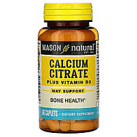Calcium Citrate Plus Vitamin D3 Mason Natural 60 капсул IB, код: 7575144