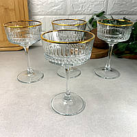 Набір келихів для шампанського 260 мл*4 шт З ЗОЛОТИМ БОРТИКОМ Pasabahce Elysia