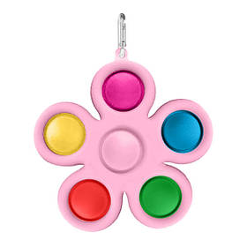 Антистрес Іграшка Trend-Box Симпл Димпл Рожевий Квітка з карабіном — 6 бульбашок IB, код: 6544021