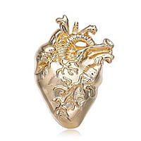 Брошь-значок BROCHE Анатомическое Сердце золотистая BRGV111520 KA, код: 7280441