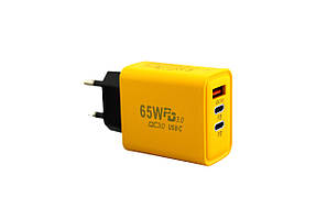 Мережеві зарядні пристрої USB і 2 TYPE C 65W/ 9177 (250)