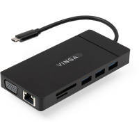 Концентратор Vinga USB-C 3.1 to VGA+HDMI+RJ45+3xUSB3.0+USB2.0+SD\/TF+PD+Audio (VHYC10)