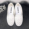 Сліпони жіночі мокасини білі перфровані Broman 4435, фото 7