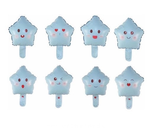 Фольговані кулька міні фігура зірочка з принтом 10 дюймів, фото 1