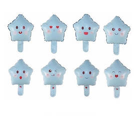 Фольговані зірочки смайлики 10 дюймів