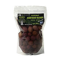 Оливки Чорні Амфіссіс З Кісточкою В Розсолі. Розмір Jumbo (181-200) 450 г.