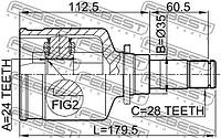 ШРКШ (ШРУС) внутренний левый 24x35x28 MAZDA 3 BK 03-, FEBEST (0511M320MTLH)