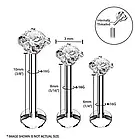Лабрет набір 3 шт., пірсинг для хряща вуха 3 мм, форма та колір циркону на вибір, фото 8