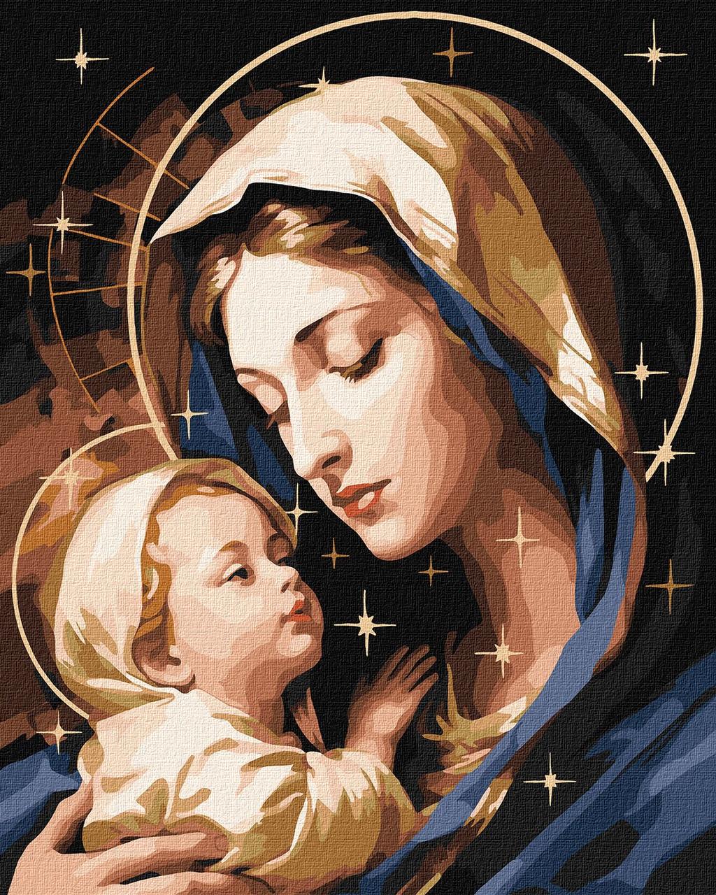 Картина за номерами 40×50 см. Любов матері з фарбами металік Ідейка КНО8414, фото 1