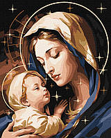 Картина за номерами 40×50 см. Любов матері з фарбами металік Ідейка КНО8414