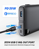 SOARAISE 26800 мАг Power Bank Швидка зарядка 22,5 Вт з вбудованими 2 кабелями та 3 виходами, фото 6